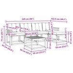 vidaXL Ensemble de canapés d'extérieur 6 pc Blanc et gris clair