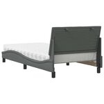 vidaXL Lit avec matelas gris foncé 100x200 cm tissu