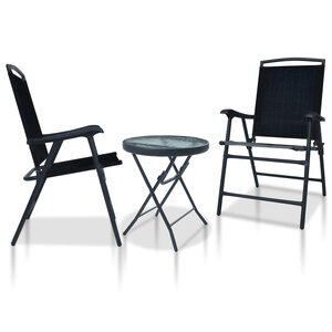 Ensemble de bistro jardin meuble extérieur terrasse 3 pièces noir acier 02_0013521