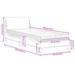 vidaXL Lit avec matelas Dover gris clair 90x190 cm tissu