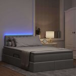 vidaXL Lit de rangement LED avec matelas Gris clair 120 x 200 cm Tissu