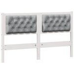 vidaXL Tête de lit Autre Blanc et gris clair 150 cm Bois massif en pin