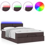 VidaXL Cadre de lit ottoman avec matelas marron foncé 140x200 cm tissu