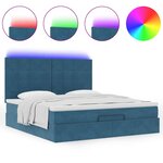VidaXL Cadre de lit ottoman avec matelas bleu foncé 180x200 cm velours