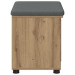 vidaXL Banc d'entrée avec coussin Uni Chêne artisanal 60 x 38 x 46 cm