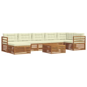 vidaXL Ensemble de canapés d'extérieur 8 pc Naturel et Crème