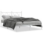 vidaXL Cadre de lit métal avec tête de lit blanc 140x200 cm
