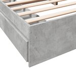 vidaXL Cadre de lit et tiroirs gris béton 200x200 cm bois d'ingénierie