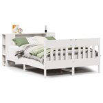 vidaXL Lit bibliothèque sans matelas blanc 140x190 cm bois pin massif