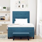 vidaXL Lit à ressorts avec tête de lit Bleu foncé 190 x 120 cm Velours