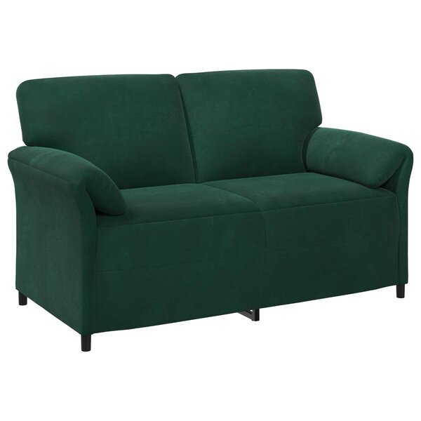 vidaXL Sofa 2 places Vert foncé 158 x 83 x 95 cm Velours
