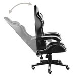 Chaise fauteuil siège pivotante de bureau informatique étude de jeux vidéo et similicuir blanc 02_0024226