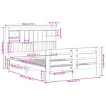 vidaXL Lit bibliothèque sans matelas cire marron 140x200 cm pin massif