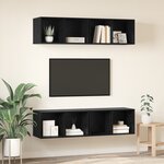 vidaXL Meuble TV mural Montage mural 4 Pièces Chêne noir 37 x 37 x 72 cm