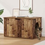 vidaXL Maison pour chat Bois ancien 85 x 55 x 53 5 cm