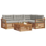 vidaXL Ensemble de canapés d'extérieur 5 pc Gris Naturel et Clair