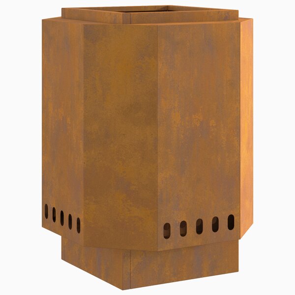 Foyer vidaXL SANS FUMÉE 38x38x51 cm en Acier Résistant aux Intempéries