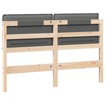 vidaXL Tête de lit capitonnée Gris Naturel et Clair 160 cm Pin massif