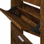 vidaXL Armoire à chaussures Chêne fumé 59x17x169 cm Bois d'ingénierie