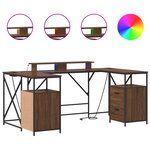 vidaXL Bureau Chêne marron 182 x 101 x 87.5 cm Bois d'ingénierie