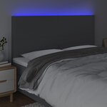 vidaXL Tête de lit à LED Gris foncé 200x5x118/128 cm Tissu