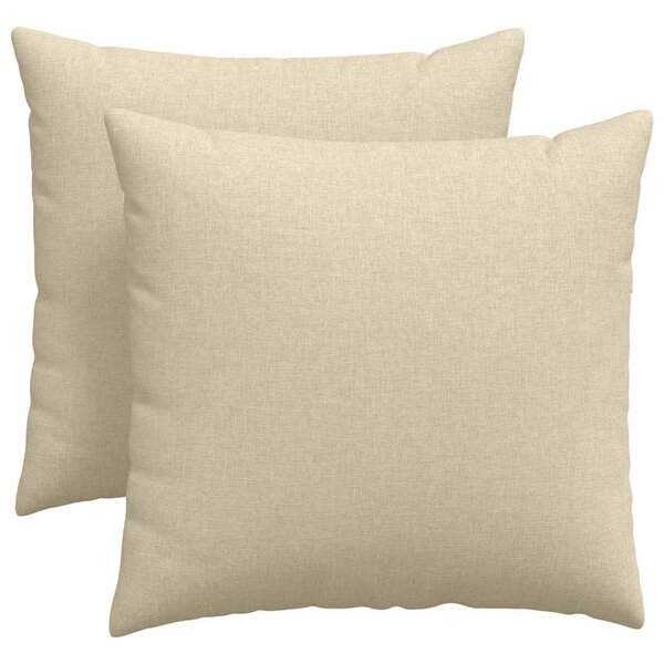 vidaXL Coussins de canapé 2 pc tissu Crème 45 x 45 cm