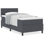 vidaXL Lit Box Spring avec Matelas Gris Foncé 100x200 cm Velours Côtelé