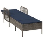 vidaXL Chaise longue Grise PE Rattan 157 x 55 x 92 cm Pliable