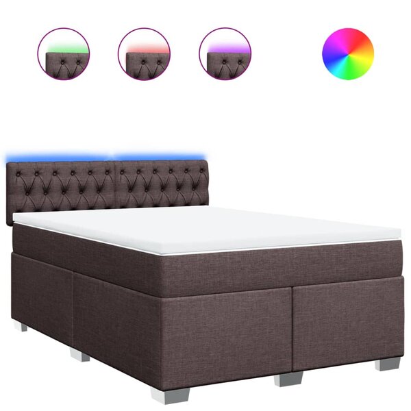 vidaXL Sommier à lattes de lit avec matelas Marron foncé 160x200 cm