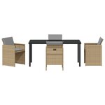 vidaXL Ensemble de salle à manger de jardin 5 pièces avec coussins en rattan PE beige