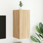 vidaXL Meuble TV mural avec lumières LED chêne sonoma 30 5x35x70 cm