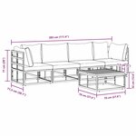 vidaXL Ensemble de canapé de jardin avec coussin 5 Pièces Noir Aluminium