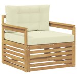 vidaXL Canapé d’extérieur Polyester Blanc et crème