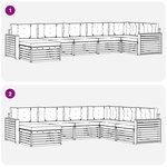 vidaXL Ensemble de canapés d'extérieur 7 pc Gris Naturel et Clair