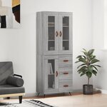 vidaXL Buffet haut Sonoma gris 69 5x34x180 cm Bois d'ingénierie