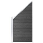 vidaXL Ensemble de panneau de clôture WPC 1311x(105-186) cm Noir