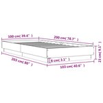 vidaXL Cadre de lit sans matelas blanc 100x200 cm bois d'ingénierie