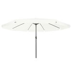 vidaXL Parasol de jardin Sable 395 x 395 x 245 cm Polyester et Acier