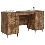 vidaXL Bureau Chêne fumé 142 5 x 50 x 75 cm Bois d'ingénierie