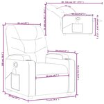 vidaXL Fauteuil de massage inclinable Gris clair Tissu
