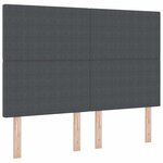 vidaXL Tête de lit LED Gris foncé 160 cm Tissu en velours côtelé
