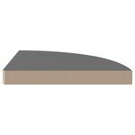 vidaXL Étagère d'angle flottante gris brillant 35x35x3 8 cm MDF