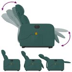 vidaXL Fauteuil inclinable de massage électrique Vert foncé Tissu