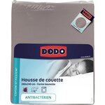 Housse de couette - 260 x 240 cm - Coton - Antibactérien - Taupe