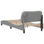vidaXL Cadre de lit avec LED sans matelas gris clair 90x200 cm tissu