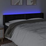 vidaXL Tête de lit à LED Noir 163x16x78/88 cm Velours