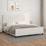 vidaXL Cadre de lit avec tête de lit Blanc 160x200 cm Similicuir