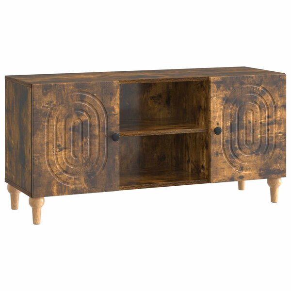 vidaXL Meuble TV Chêne fumé 102 x 34 5 x 50 cm Bois d'ingénierie