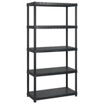 vidaXL Étagère de rangement 5 niveaux Noir 274 5x45 7x185 cm Plastique