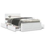vidaXL Cadre de lit avec tête de lit sans matelas blanc 90x200 cm